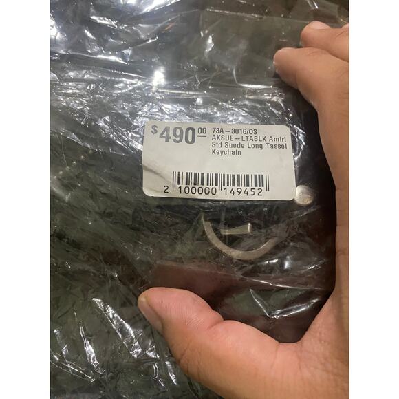 New Amiri Studded Long Tassel Suede Keychain - Picture 4 of 4